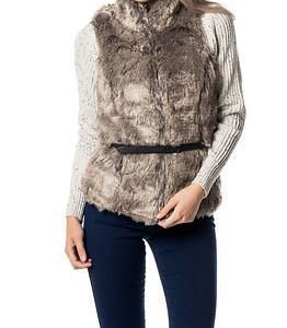 Only Augusta Fox Fur Waistcoat Ash