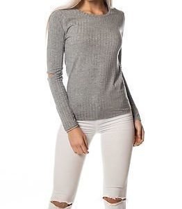 Only Elina Elbow Top Light Grey Melange