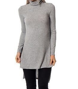 Only Elina Highneck Long Top Light Grey Melange