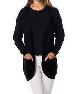 Only Emma XO Long Cardigan Knit Black