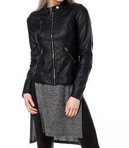 Only Ferry Faux Leather Biker Black