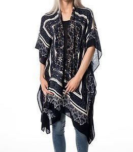 Only Ilia Weaved Poncho Night Sky