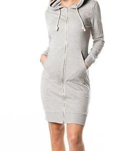 Only Jane X-Long Zip Hood Sweat Light Grey Melange