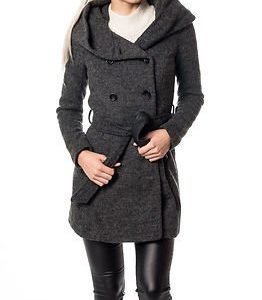 Only Lisa Long Wool Coat Dark Grey Melange