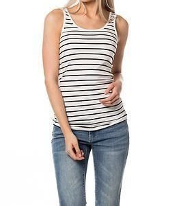 Only Live Love Stripe Tank Top Cloud Dancer/Black