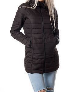 Only Marit Quilted Hooded Coat Black