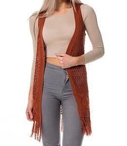 Only Mira Waistcoat Knit Marsala