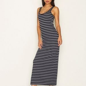 Only Onlabbie Stripe Sl Long Oneck Dress Mekko Tummansininen