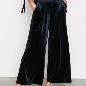 Only Onlalex Drapy Velvet Pant Pnt Housut Tummansininen