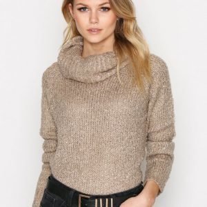 Only Onlcarla L / S Rollneck Pullover Knt Neulepusero Vaaleanruskea