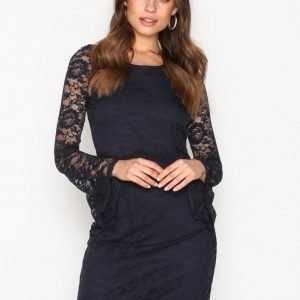 Only Onlfella L / S Lace Short Dress Wvn Kotelomekko Tummansininen