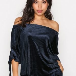 Only Onlindia Velvet Top Pnt Arkipaita Tummansininen