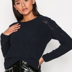 Only Onlivy L / S O-Neck Pullover Knt Noos Neulepusero Tummansininen