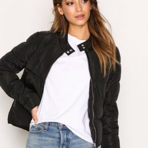 Only Onlkelly Nylon Biker Jacket Otw Untuvatakki Musta