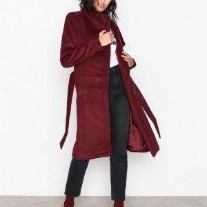 Only Onlmary Long Wool Coat Otw Pitkä Takki Tummanpunainen