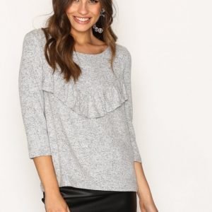 Only Onlmaye 3 / 4 Flounce Pullover Cc Kni Neulepusero Vaaleanharmaa