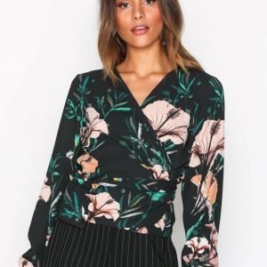 Only Onlpatricia L / S Wrap Top Wvn Arkipaita Tummanvihreä