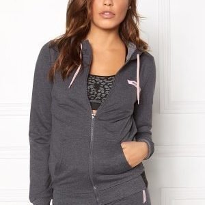 Only Play Ellen Hood Zip Sweat Dark Grey Melange