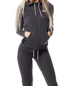 Only Play Ellen Hood Zip Sweat Dark Grey Melange