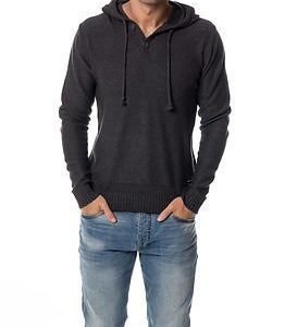 Only & Sons Daniel Hooded Knit Dark Grey Melange