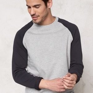 Only & Sons Fan Raglan Crew Neck Light grey melange