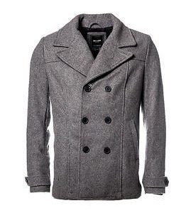 Only & Sons Todd Peacoat Medium Grey Melange