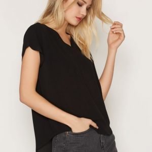 Only Stuviva Ss V-Neck Top Noos T-Paita Musta