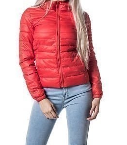 Only Tahoe Contrast Hooded Jacket Poppy Red