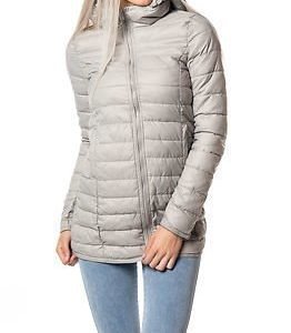 Only Tahoe Quilted Contrast Coat Silver
