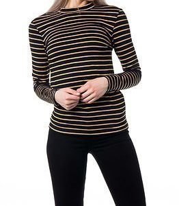 Only Vimatilda Stripe Top Black/Gold Metal