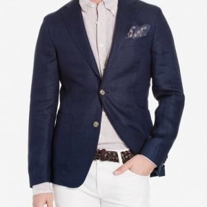 Oscar Jacobson Einar Linen Blazer Bleiseri Dark Blue