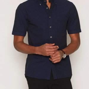 Oscar Jacobson Higgs 3 slim shirt wash Kauluspaita Dark Blue