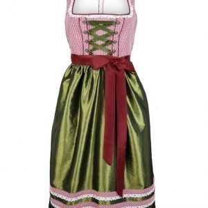 Paola Dirndl Mekko Viininpunainen / Oliivi / Valkoinen