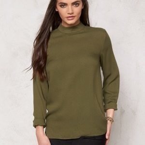 Pieces Batina Deep Back Top Dark Olive