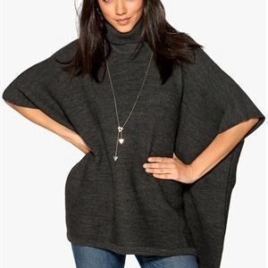 Pieces Billi Poncho Dark Grey Melange