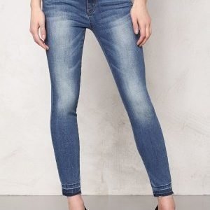 Pieces Just thrine RMW cropped Medium Blue Denim