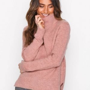 Pieces Pcjuliane Ls Turtleneck Wool Knit Neulepusero Vaaleanpunainen