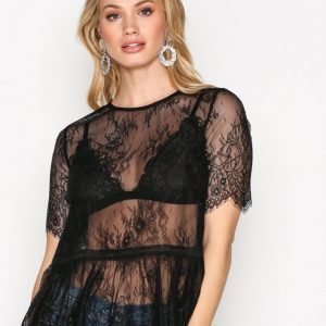 Pieces Pcomalina Ss Lace Top Ff Juhlapaita Musta