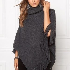 Pieces Pollus Poncho Dark Grey Melange