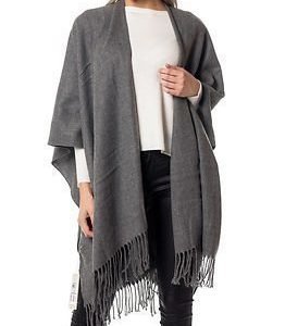 Pieces Raelyn Cape Scarf Dark Grey Melange