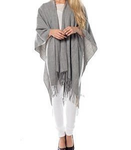 Pieces Raelyn Cape Scarf Light Grey Melange