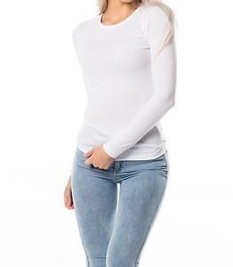 Pieces Raya Round Neck Blouse White