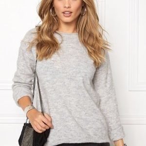 Pieces Renee Is Wool Knit Light Grey Melange