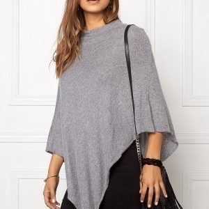 Pieces Rikki Wool Poncho Noos Light Grey Melange