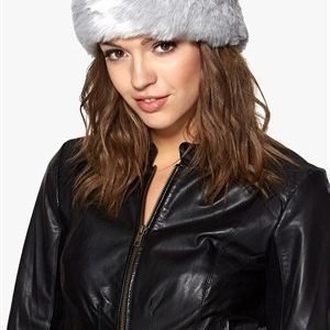 Pieces Villac fake fur headband Lunar rock