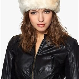 Pieces Villac fake fur headband Whitecap gray