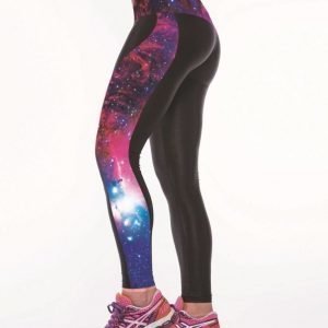Pink Galaxy Gym Sport Yoga Fitness Leggings Pants Large