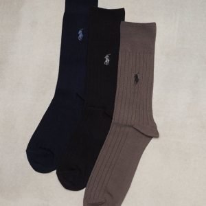 Polo Ralph Lauren 3-pack Egyptian Cotton Rib Socks Sukat Multicolor