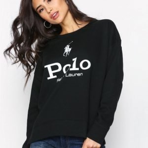 Polo Ralph Lauren Graphic Crew Neck Fleece Knit Svetari Black