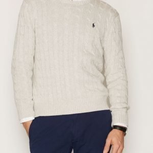 Polo Ralph Lauren LS Cable Cotton Sweater Pusero Light Grey